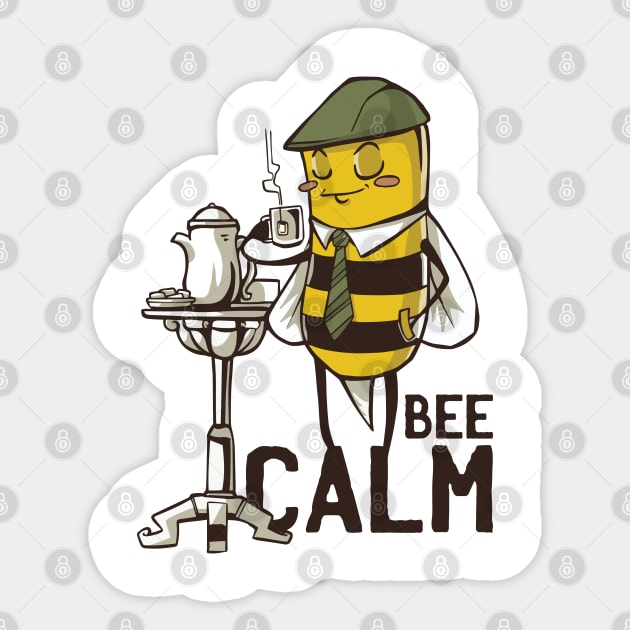 Bee Calm Sticker by madeinchorley